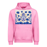 Fuchsia Pink evil eyes with white wooden pattern Urban Hoodie - TumblerDesignByShophia