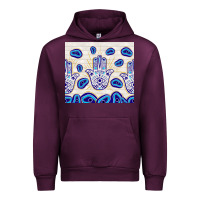 Mauve Wine evil eyes with white wooden pattern Urban Hoodie - TumblerDesignByShophia