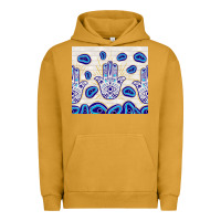 Pigment Peanut Butter evil eyes with white wooden pattern Urban Hoodie - TumblerDesignByShophia