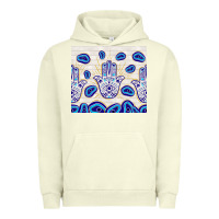 Pigment Pistachio evil eyes with white wooden pattern Urban Hoodie - TumblerDesignByShophia