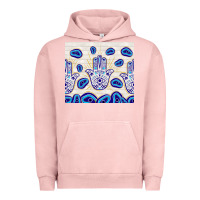 Pigment Salmon evil eyes with white wooden pattern Urban Hoodie - TumblerDesignByShophia