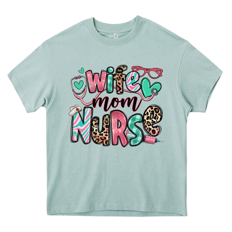 Wife Mom Nurse Heavy Core Tee by RanaPortraitStore | Teevron
