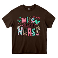 Chocolate Brown wife mom nurse Heavy Core Tee - RanaPortraitStore