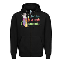 Black i feel like garbage raccoon Zipper Hoodie - MaliasSmallBusiness