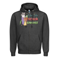 Charcoal Heather i feel like garbage raccoon Zipper Hoodie - MaliasSmallBusiness