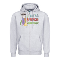 Heather Grey i feel like garbage raccoon Zipper Hoodie - MaliasSmallBusiness