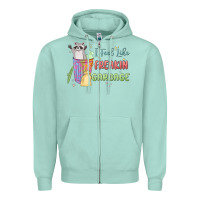 Seafoam i feel like garbage raccoon Zipper Hoodie - MaliasSmallBusiness