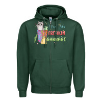 Sports Green i feel like garbage raccoon Zipper Hoodie - MaliasSmallBusiness