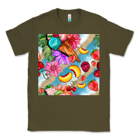 Army Green flowers ice cream fruit Classic Tee - BundleAndBundleShop