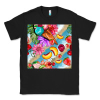 Black flowers ice cream fruit Classic Tee - BundleAndBundleShop