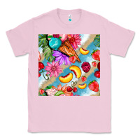 Bubblegum Pink flowers ice cream fruit Classic Tee - BundleAndBundleShop