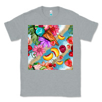 Heather Grey flowers ice cream fruit Classic Tee - BundleAndBundleShop