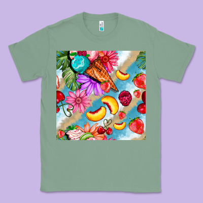 Flowers Ice Cream Fruit Classic Tee Designed By Bundleandbundleshop
