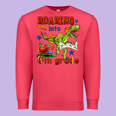 Roaring Into 6th Grade Premium Sweatshirt Designed By Bundleandbundleshop