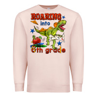Pale Pink roaring into 6th grade Premium Sweatshirt - BundleAndBundleShop