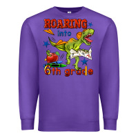 Purple roaring into 6th grade Premium Sweatshirt - BundleAndBundleShop