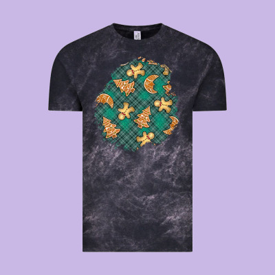 Christmas Gingerbread Cookies Patch Vintage Tee Designed By Bundleandbundleshop
