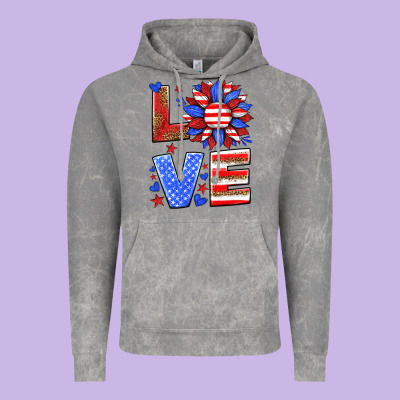 Love America Sunflower Vintage Hoodie Designed By Hra Design Shop