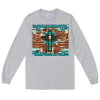 Moon Dust gemstone and cross with cowhide Long Sleeve Tee - Artiststas