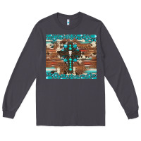 Smoke gemstone and cross with cowhide Long Sleeve Tee - Artiststas