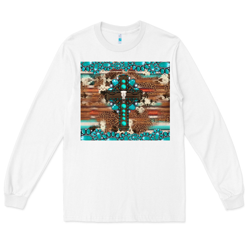 Gemstone And Cross With Cowhide Long Sleeve Tee by Artiststas | Teevron