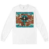 White gemstone and cross with cowhide Long Sleeve Tee - Artiststas