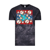 Cloud Black baseball paisley and jean pattern Vintage Tee - JahusDesignShop