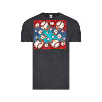 Vintage Black baseball paisley and jean pattern Vintage Tee - JahusDesignShop