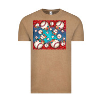 Vintage Coffee baseball paisley and jean pattern Vintage Tee - JahusDesignShop