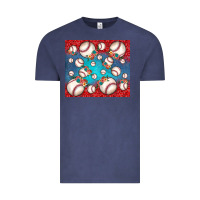 Vintage Denim baseball paisley and jean pattern Vintage Tee - JahusDesignShop