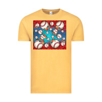Vintage Mustard baseball paisley and jean pattern Vintage Tee - JahusDesignShop