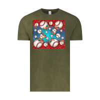 Baseball Paisley And Jean Pattern Vintage Tee | Teevron