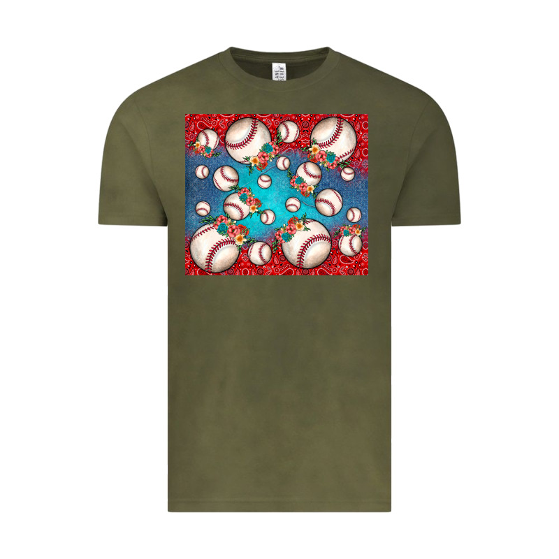Baseball Paisley And Jean Pattern Vintage Tee by JahusDesignShop | Teevron
