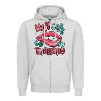 Dove Grey hot girls go to therapy Zipper Hoodie - MaliasSmallBusiness