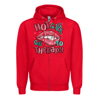 Red hot girls go to therapy Zipper Hoodie - MaliasSmallBusiness