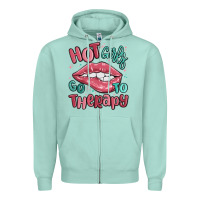Seafoam hot girls go to therapy Zipper Hoodie - MaliasSmallBusiness