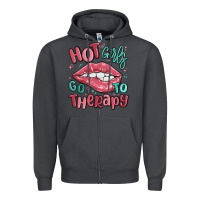 Smoke hot girls go to therapy Zipper Hoodie - MaliasSmallBusiness