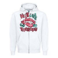 White hot girls go to therapy Zipper Hoodie - MaliasSmallBusiness