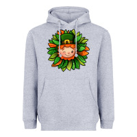 Heather Grey St. Patricks Sunflower With Dwarf Heavyweight Hoodie - BundleAndBundleShop