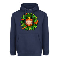 Navy St. Patricks Sunflower With Dwarf Heavyweight Hoodie - BundleAndBundleShop