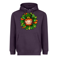 Plum St. Patricks Sunflower With Dwarf Heavyweight Hoodie - BundleAndBundleShop