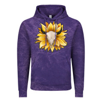 Cloud Purple sunflower bull skull Vintage Hoodie - JahusDesignShop