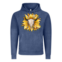 Vintage Denim sunflower bull skull Vintage Hoodie - JahusDesignShop