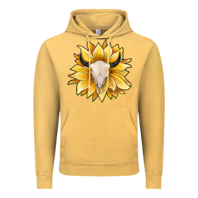 Sunflower Bull Skull Vintage Hoodie by JahusDesignShop | Teevron