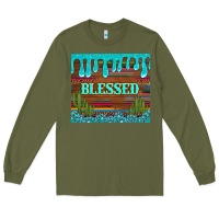 Army Green blessed annd cactus with gemstone tumbler Long Sleeve Tee - Artiststas