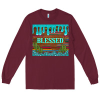 Burgundy blessed annd cactus with gemstone tumbler Long Sleeve Tee - Artiststas
