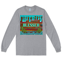 Heather Grey blessed annd cactus with gemstone tumbler Long Sleeve Tee - Artiststas
