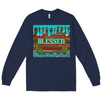 Navy blessed annd cactus with gemstone tumbler Long Sleeve Tee - Artiststas