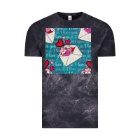 Cloud Black valentines day envelope with hearts Vintage Tee - BundleAndBundleShop