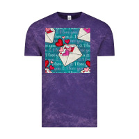 Cloud Purple valentines day envelope with hearts Vintage Tee - BundleAndBundleShop